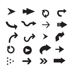 Black arrow logo set vector