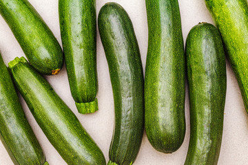 Bright green zucchini