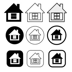 simple house symbol and home icon sign