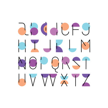vector abc alphabet minimal hand drawn design