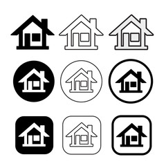 simple house symbol and home icon sign