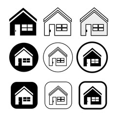 simple house symbol and home icon sign