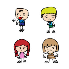 Cute cartoon people man and woman . drawing by Jaidee Family Style