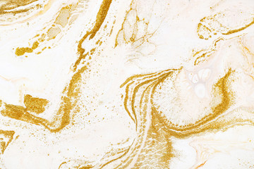 Marble golden, orange and white raster texture. Mineral stone macro surface. Color liquid flow,...