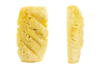 half of pineapple isolated on white background