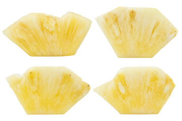 set of piece pineapple isolated on white background