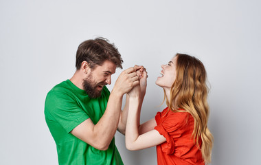 man and woman talking on the phone