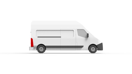 3d rendering of a utility van isolated in white background