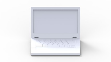 3d rendering of a laptop isolated in white background