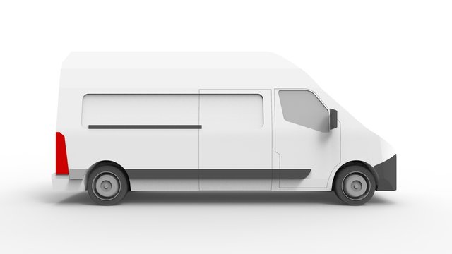 3d rendering of a utility van isolated in white background