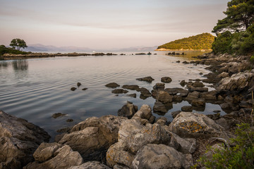 beautiful hidden bay in Trpanj, Dalmatia, Croatia; Peljesac peninsula