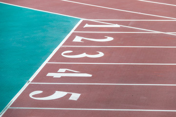 Close-up track and field plastic track