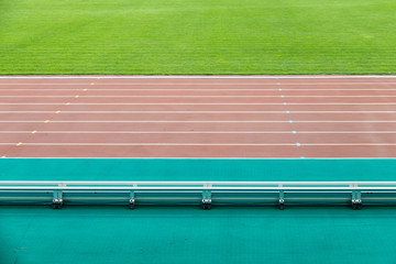 Close-up track and field plastic track