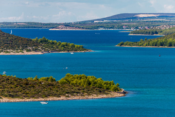 Yachting on the turquoise Adriatic, Murter, Dalmatia, Croatia