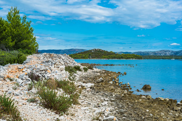 Idilic view on the mediterranean sea, Murter, Dalmatia, Croatia