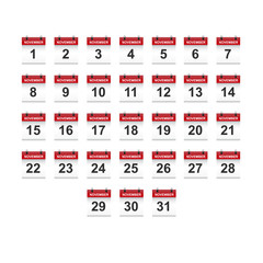 November calendar 1-31 illustration vector art