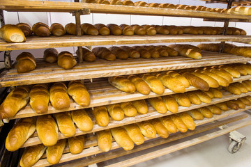 bread bakery food factory production with fresh products
