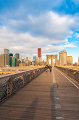 Brooklyn Bridge in New York, United States.