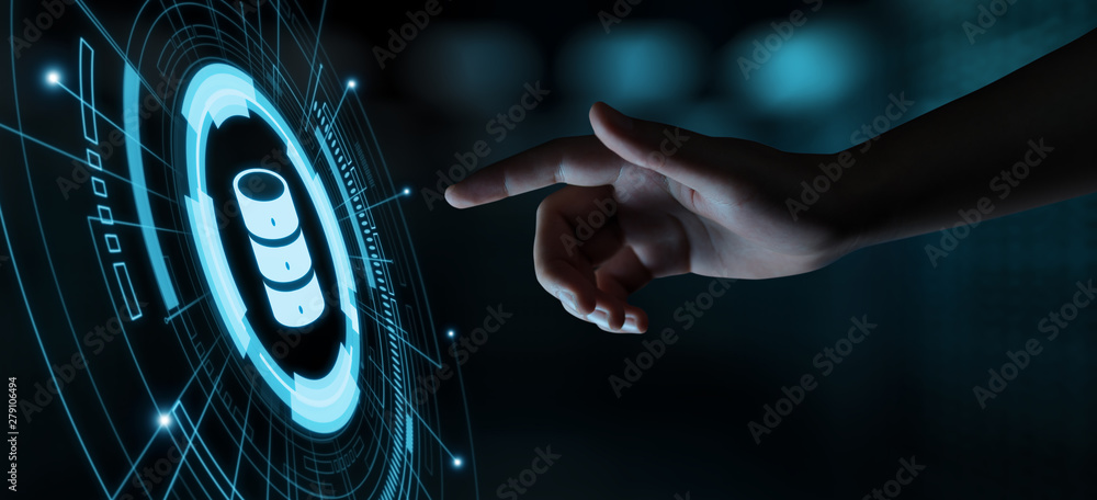 Poster server network data business internet technology concept
