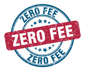 zero fee stamp. zero fee round grunge sign. zero fee
