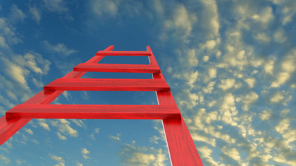 ladder sky success challenge future ambition - 3d rendering © sea and sun