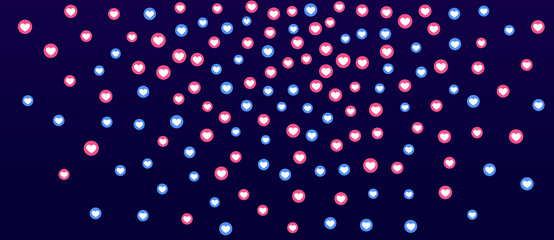 Social Network marketing like and heart icon