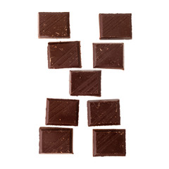 X- Isolate chocolate letter, alphabet on white background
