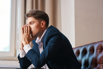 young businessman talking on the phone