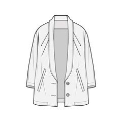 Outer Jacket fashion flat sketch template