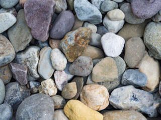 Pebbles stone texture and background. Abstract background made with stones.