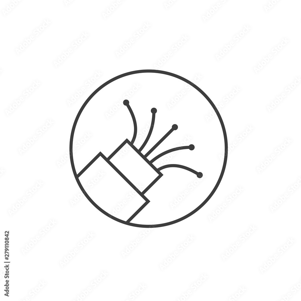 Poster fiber optic cable icon template color editable. optical fiber symbol vector sign isolated on white b