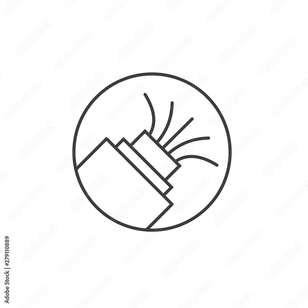 Poster fiber optic cable icon template color editable. optical fiber symbol vector sign isolated on white b