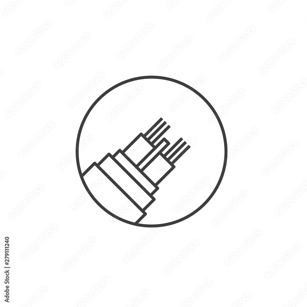 Poster fiber optic cable icon template color editable. optical fiber symbol vector sign isolated on white b