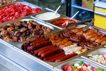 The grilled sausages