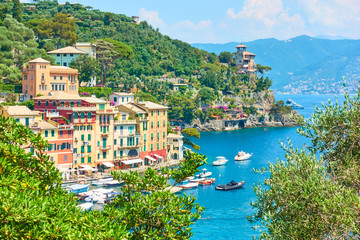 Portofino town on the Italian riviera