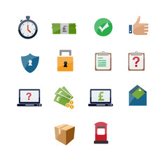 Courier service icon set design