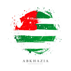 Abkhaz flag in the form of a large circle.