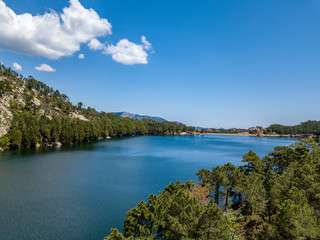 Obraz premium Aerial Drone view from South of Corsica, France
