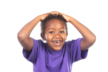 Surprised child covering his mouth