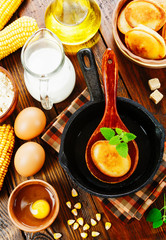 Corn pancakes on the table