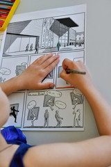 Valencia, Spain: 05.18.2019  The children workshop of comics © Oksana