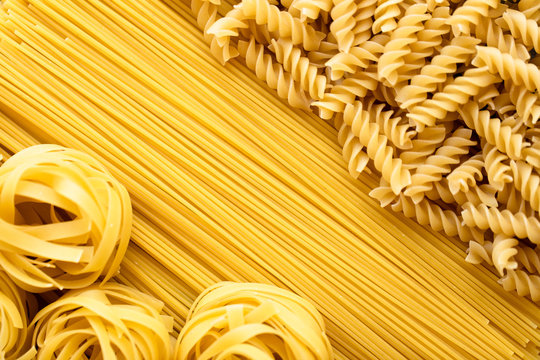 pasta on background. Top view. - Image .      