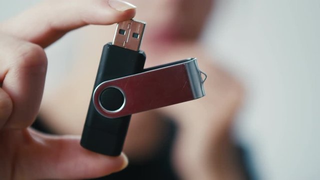 Era of flash drive data storage technology, depth of field shot