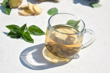 cup of tea with mint