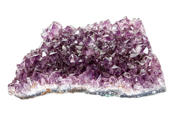 Amethyst Crystal Druse  macro mineral on white background