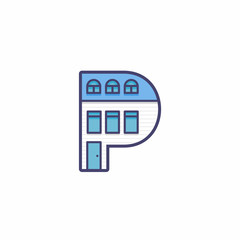 House Illustration Vector Letter P