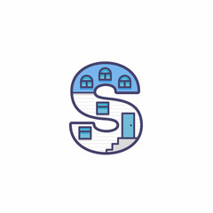 House Illustration Vector Letter S