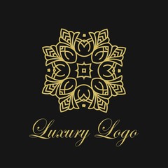 Vector ornament logo design template. Luxury vintage modern art deco element. Can be used as emblem.