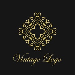 Vector ornament logo design template. Luxury vintage modern art deco element. Can be used as emblem.