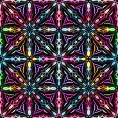 Bright abstract geometric seamless pattern in graffiti style. Quality vector illustration for your design